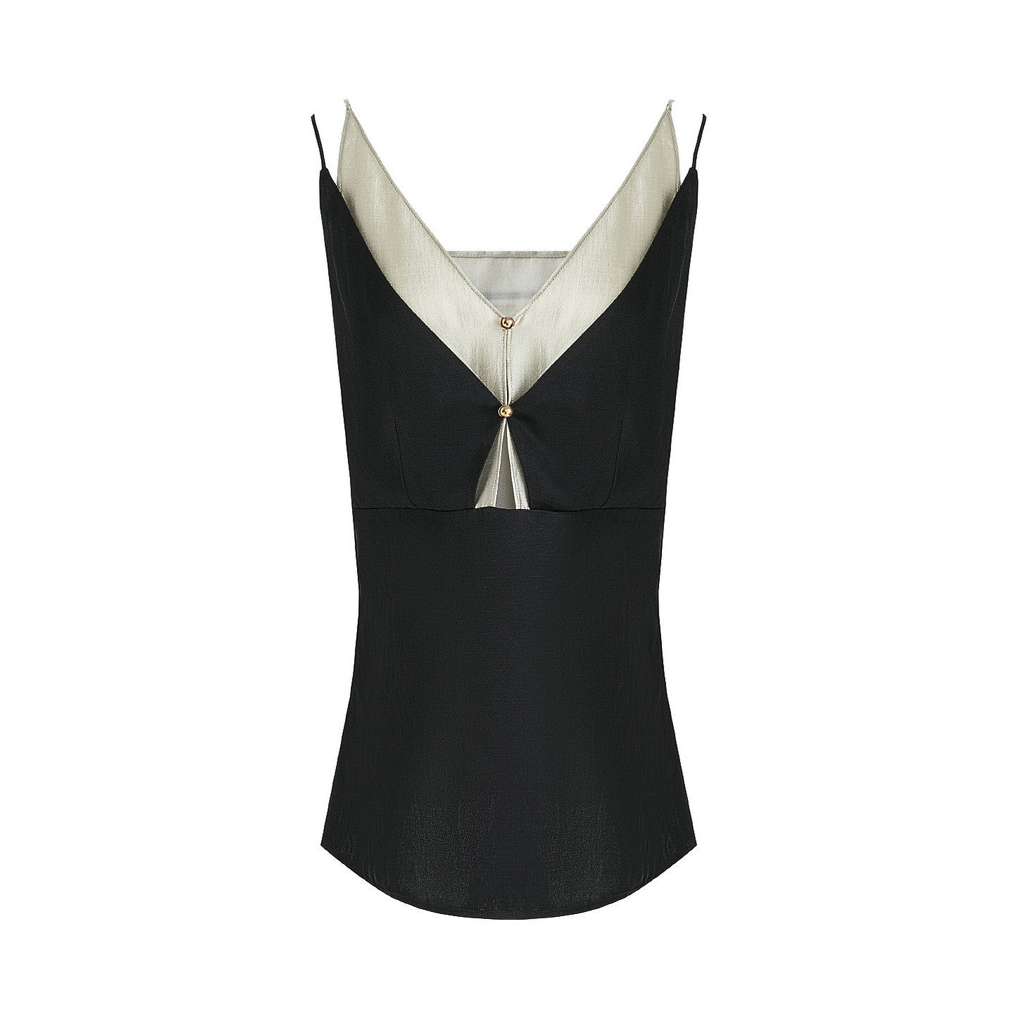 LONGÉ Women’s Cotton Polyester V-Neck Camisole - Black Tea Green - Size S-M