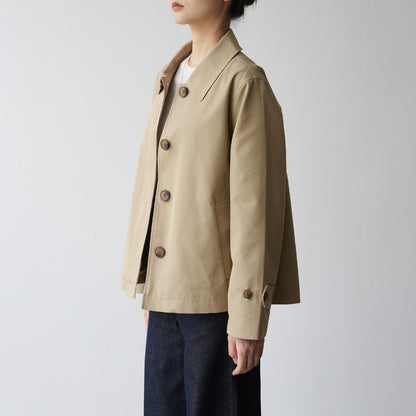 LONGÉ Women’s Cotton Blend Short Trench Jacket - Khaki/Navy - Size S-L
