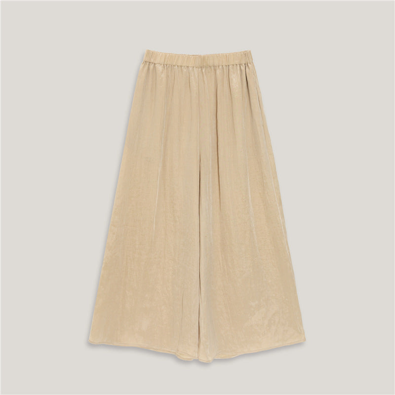 LONGÉ Women’s Cupro Nylon Wide-Leg Pants - Beige/Olive - Size S-L