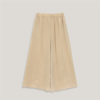 LONGÉ Women’s Cupro Nylon Wide-Leg Pants - Beige/Olive - Size S-L